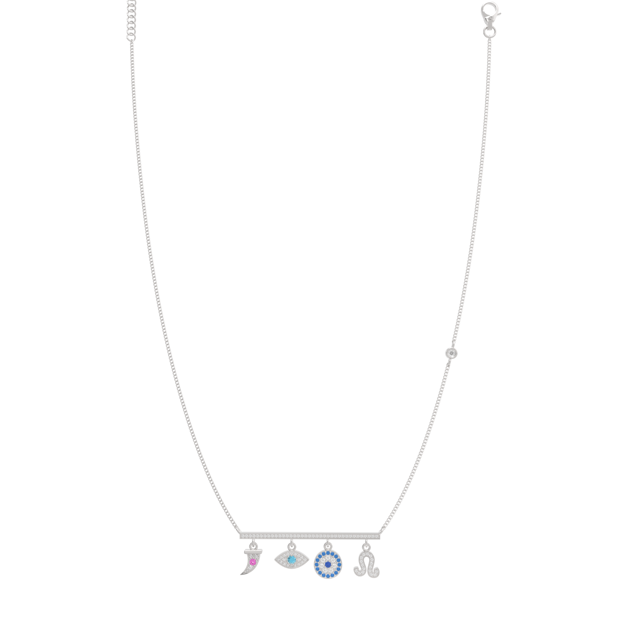 Charms of Faith Necklace, Hallmarked 925 Sterling Silver